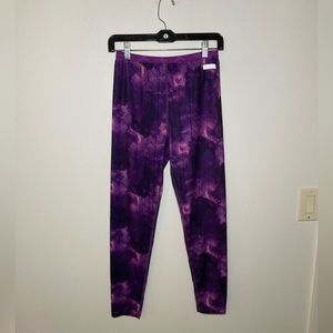 NWT Terramar Youth Baselayer Legging in Purple Chevron. Size YL